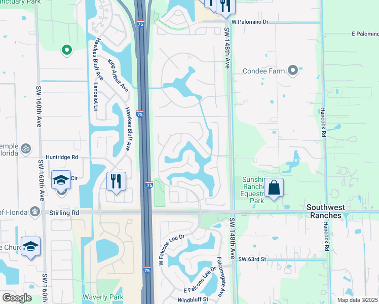 map of restaurants, bars, coffee shops, grocery stores, and more near 5701 Meadhaven Street in Davie