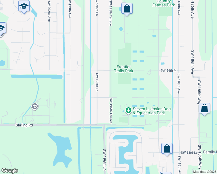map of restaurants, bars, coffee shops, grocery stores, and more near 5611 Southwest 195th Terrace in Fort Lauderdale
