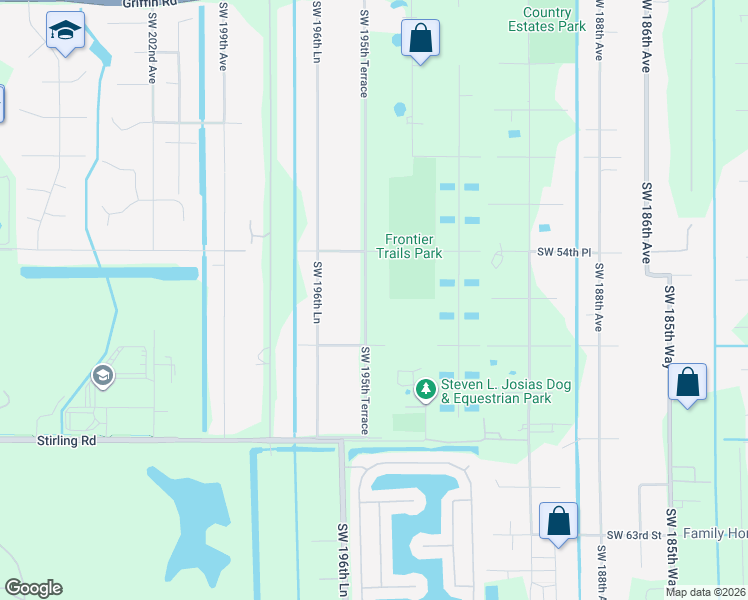 map of restaurants, bars, coffee shops, grocery stores, and more near 5611 Southwest 195th Terrace in Fort Lauderdale