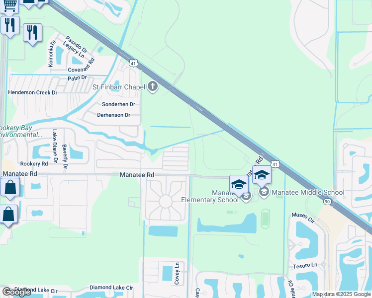 map of restaurants, bars, coffee shops, grocery stores, and more near 28 Jade Drive in Naples
