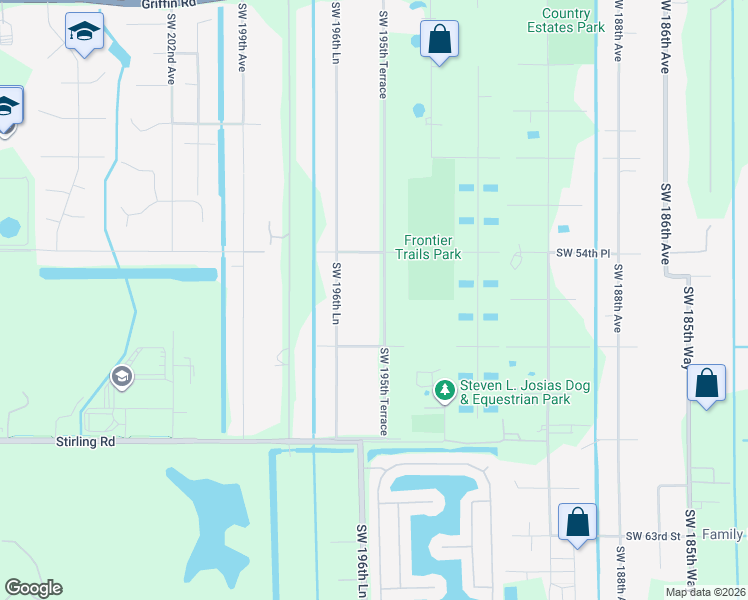 map of restaurants, bars, coffee shops, grocery stores, and more near 5611 Southwest 195th Terrace in Fort Lauderdale