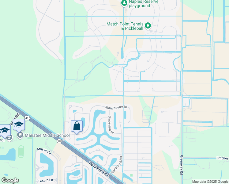 map of restaurants, bars, coffee shops, grocery stores, and more near 14830 Windward Lane in Naples