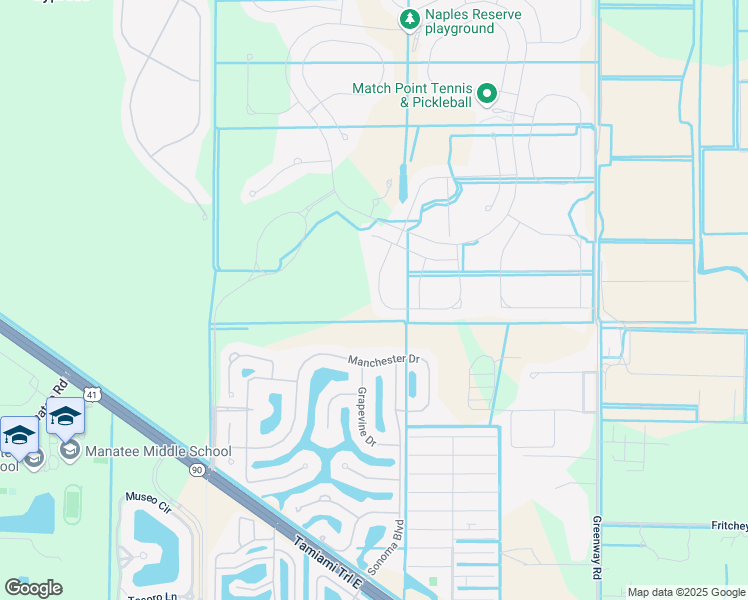 map of restaurants, bars, coffee shops, grocery stores, and more near 14830 Windward Lane in Naples