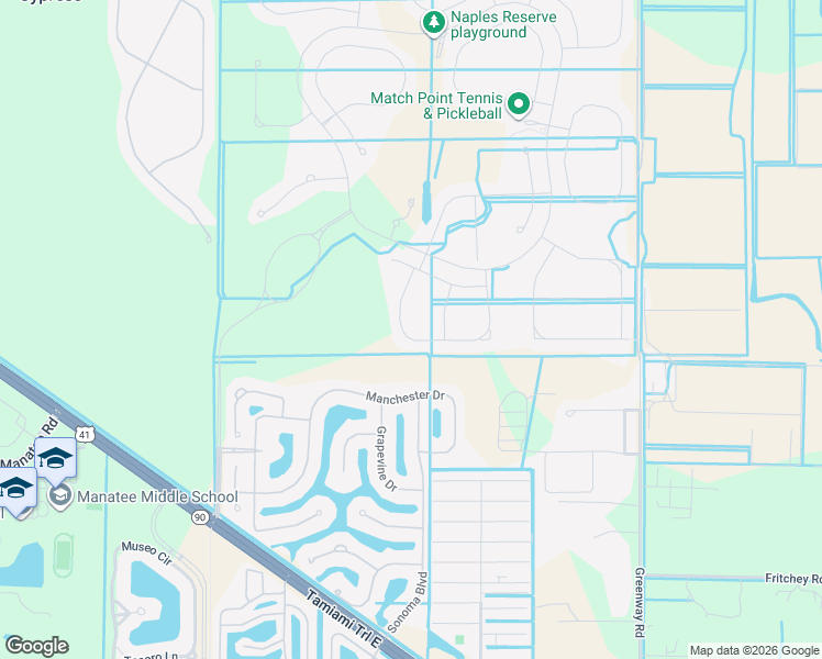 map of restaurants, bars, coffee shops, grocery stores, and more near 14809 Windward Lane in Naples