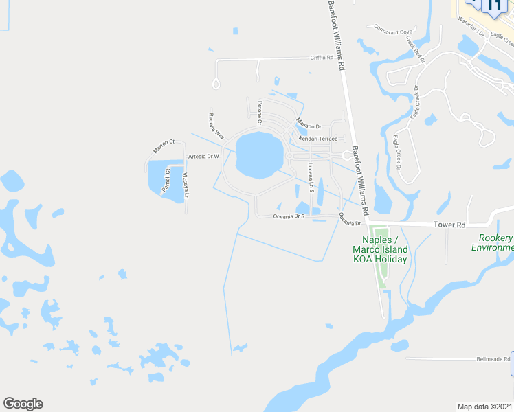 map of restaurants, bars, coffee shops, grocery stores, and more near 1643 Oceania Drive in Naples