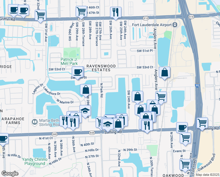 map of restaurants, bars, coffee shops, grocery stores, and more near 2604 East Marina Drive in Fort Lauderdale