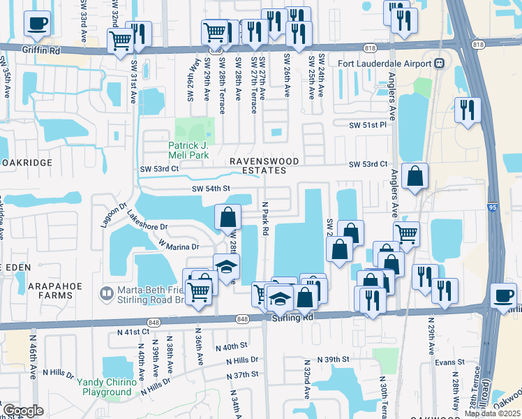 map of restaurants, bars, coffee shops, grocery stores, and more near 2700 East Marina Drive in Fort Lauderdale