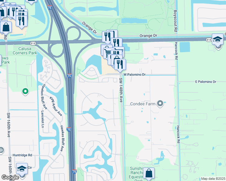 map of restaurants, bars, coffee shops, grocery stores, and more near 5041 Hawkhurst Avenue in Southwest Ranches
