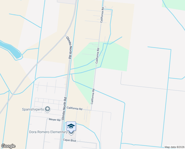 map of restaurants, bars, coffee shops, grocery stores, and more near 571-633 California Road in Los Fresnos