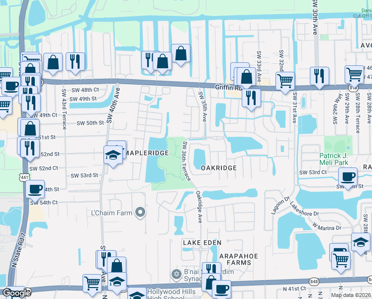 map of restaurants, bars, coffee shops, grocery stores, and more near in Fort Lauderdale