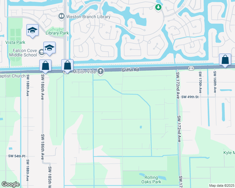 map of restaurants, bars, coffee shops, grocery stores, and more near 4791 Southwest 178th Avenue in Southwest Ranches