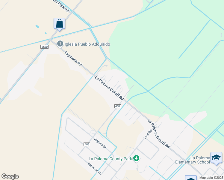 map of restaurants, bars, coffee shops, grocery stores, and more near La Paloma Cutoff Road in Cameron County