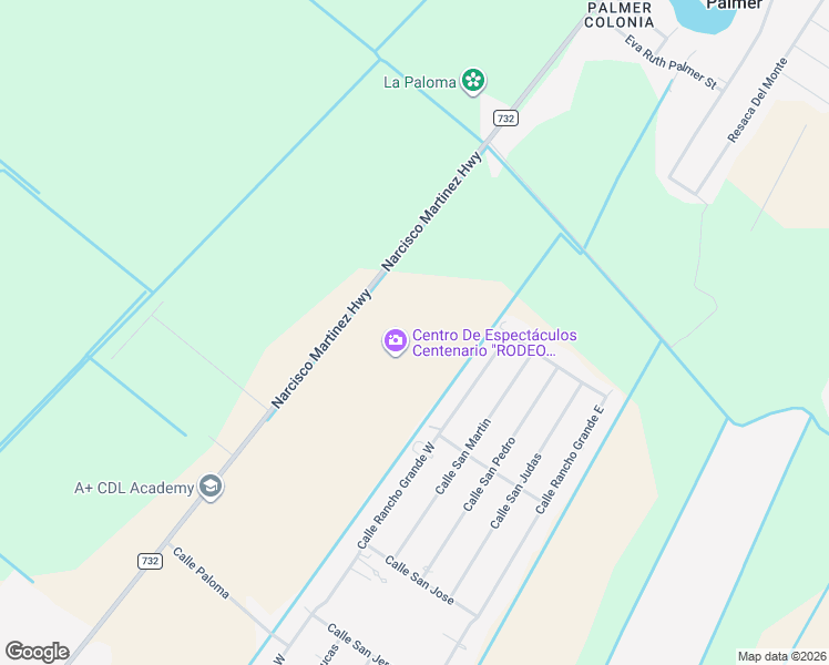 map of restaurants, bars, coffee shops, grocery stores, and more near 34295 Fm 732 in San Benito