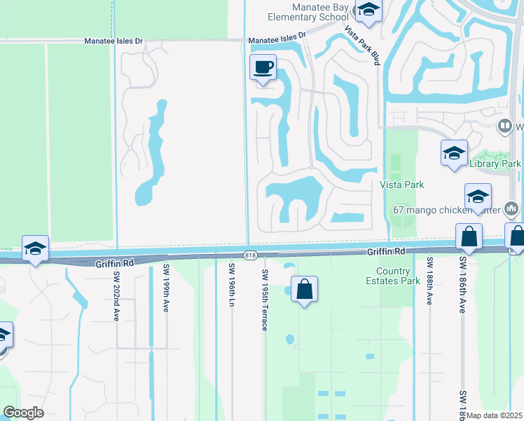 map of restaurants, bars, coffee shops, grocery stores, and more near 4424 West Whitewater Avenue in Weston