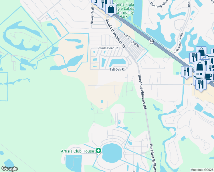 map of restaurants, bars, coffee shops, grocery stores, and more near 266 Price Street in Naples