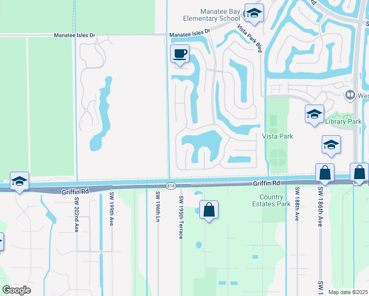 map of restaurants, bars, coffee shops, grocery stores, and more near 4424 West Whitewater Avenue in Weston