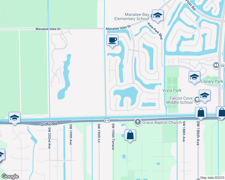 map of restaurants, bars, coffee shops, grocery stores, and more near 4338 West Whitewater Avenue in Weston