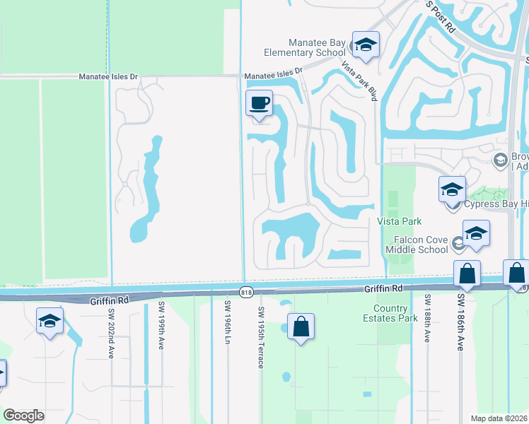 map of restaurants, bars, coffee shops, grocery stores, and more near West Whitewater Avenue in Weston