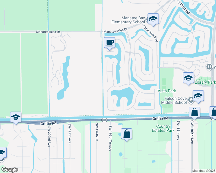 map of restaurants, bars, coffee shops, grocery stores, and more near 4338 West Whitewater Avenue in Weston