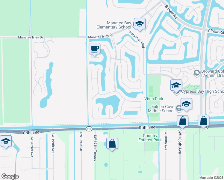 map of restaurants, bars, coffee shops, grocery stores, and more near 19373 Stonebrook Street in Weston