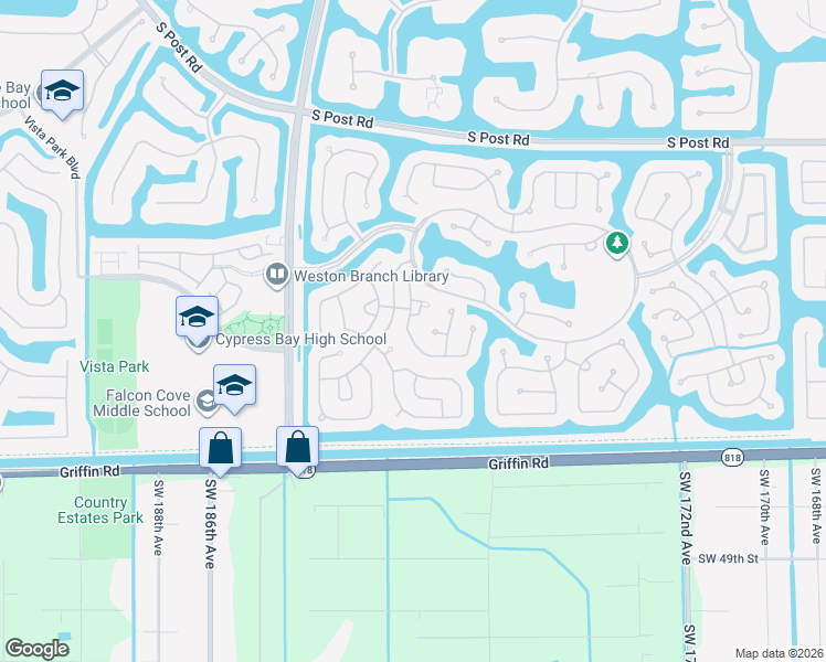 map of restaurants, bars, coffee shops, grocery stores, and more near 4068 Staghorn Lane in Weston