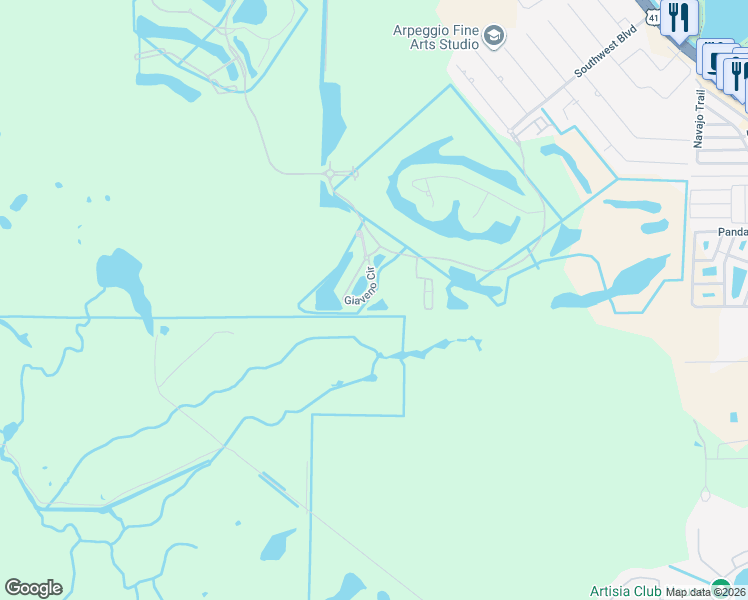 map of restaurants, bars, coffee shops, grocery stores, and more near 9826 Giaveno Circle in Naples