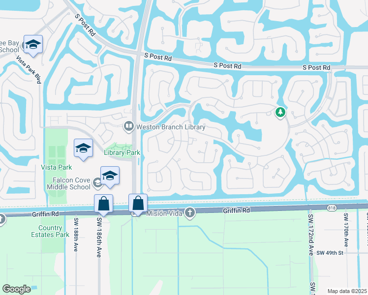 map of restaurants, bars, coffee shops, grocery stores, and more near 4068 Staghorn Lane in Weston