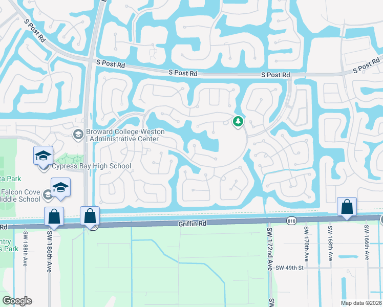 map of restaurants, bars, coffee shops, grocery stores, and more near 4029 Turnstone Ct in Weston