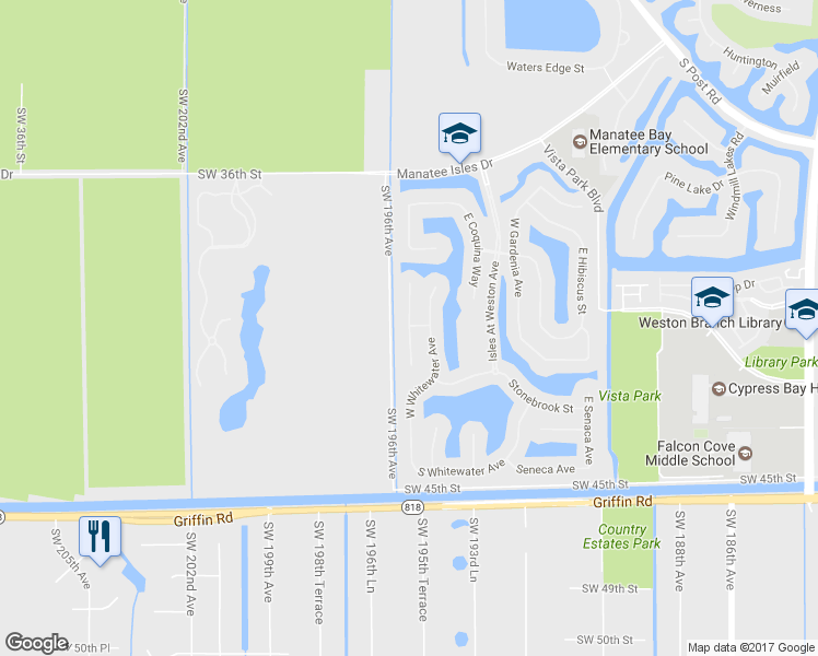 map of restaurants, bars, coffee shops, grocery stores, and more near 4007 Cascade Terrace in Fort Lauderdale