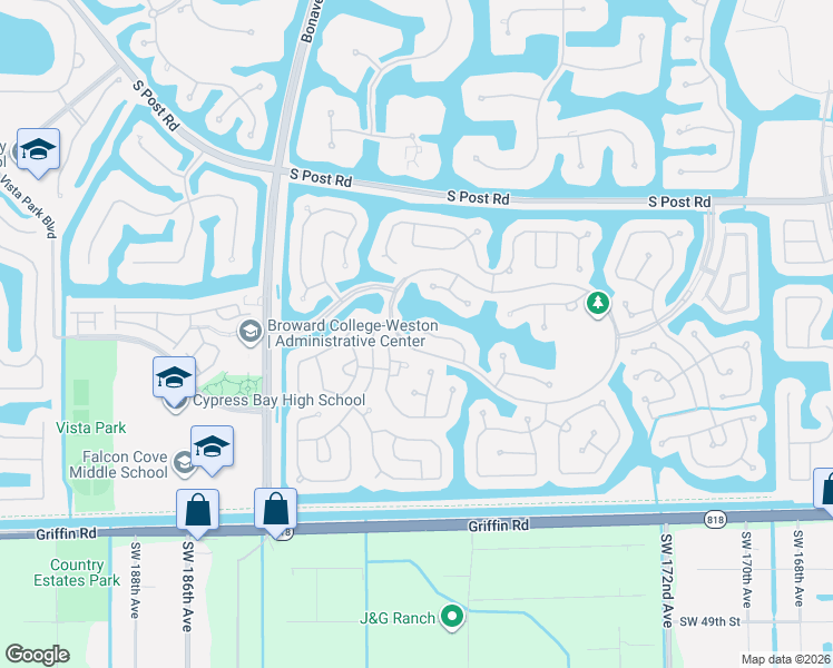 map of restaurants, bars, coffee shops, grocery stores, and more near 4070 Sanderling Lane in Weston