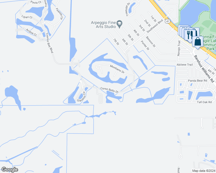 map of restaurants, bars, coffee shops, grocery stores, and more near 9852 Corso Bello Drive in Naples