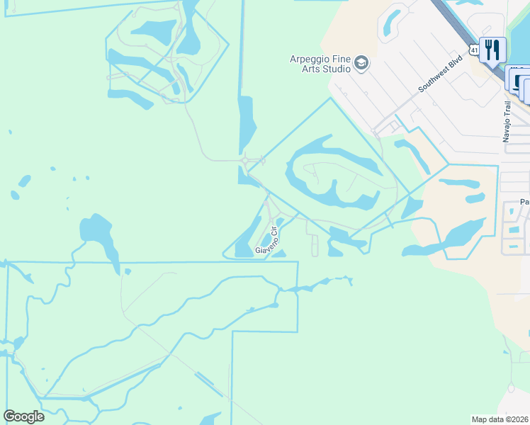 map of restaurants, bars, coffee shops, grocery stores, and more near 9826 Giaveno Circle in Naples