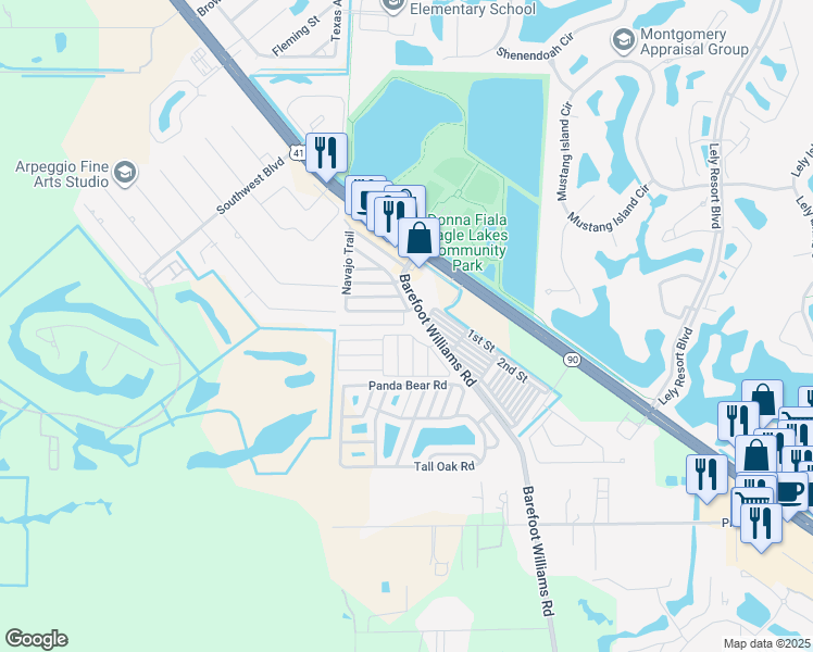 map of restaurants, bars, coffee shops, grocery stores, and more near 8 Abilene Trail in Naples