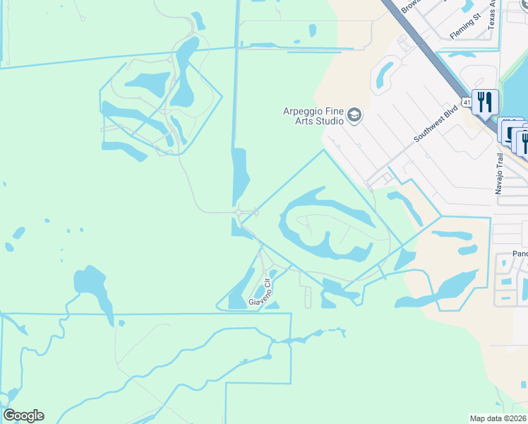 map of restaurants, bars, coffee shops, grocery stores, and more near 9800 Treviso Bay Boulevard in Naples