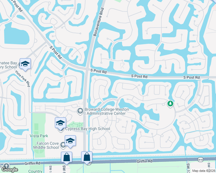 map of restaurants, bars, coffee shops, grocery stores, and more near 3628 Heron Ridge Lane in Weston