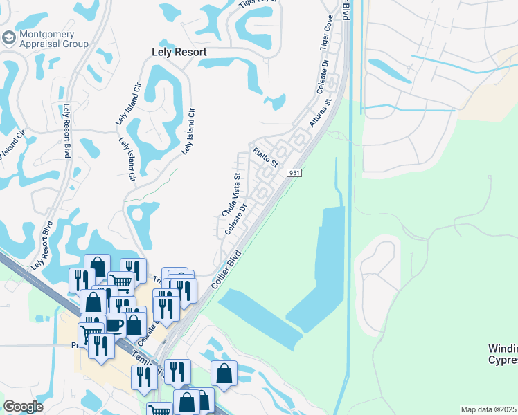 map of restaurants, bars, coffee shops, grocery stores, and more near 9110 Capistrano Street South in Naples
