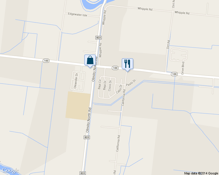 map of restaurants, bars, coffee shops, grocery stores, and more near Cisco in Brownsville