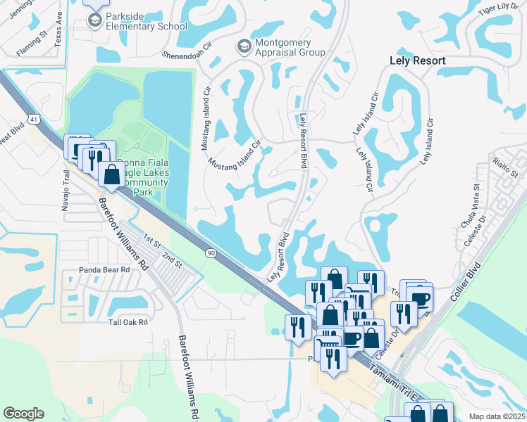 map of restaurants, bars, coffee shops, grocery stores, and more near 9087 Michael Circle in Naples