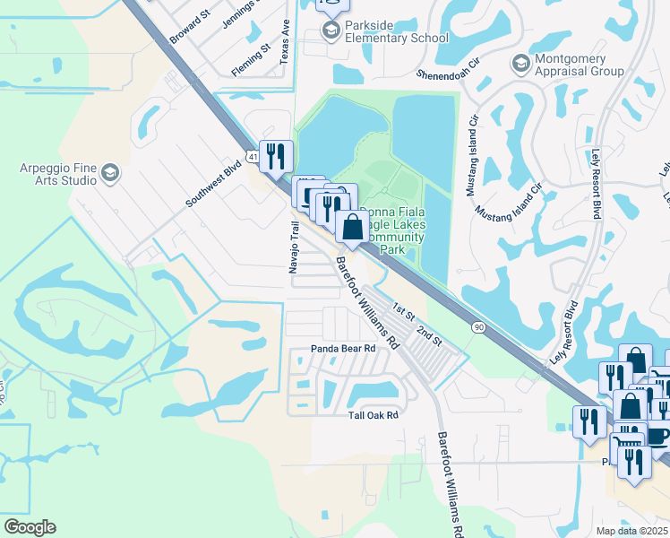 map of restaurants, bars, coffee shops, grocery stores, and more near 33 Cimmaron Trail in Naples