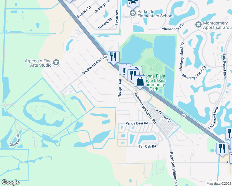 map of restaurants, bars, coffee shops, grocery stores, and more near 350 Benson Street in Naples