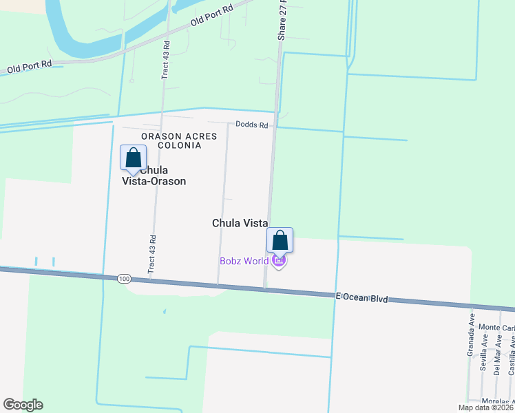 map of restaurants, bars, coffee shops, grocery stores, and more near 573 County Road 539 in Los Fresnos