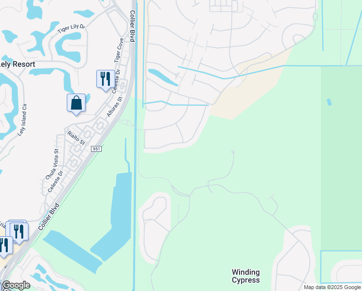 map of restaurants, bars, coffee shops, grocery stores, and more near 8490 Karina Court in Naples