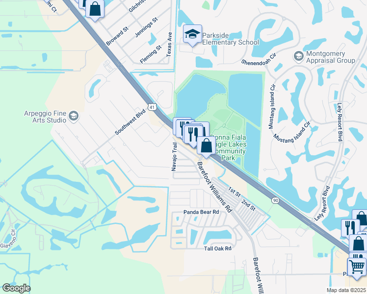 map of restaurants, bars, coffee shops, grocery stores, and more near 28 Chisholm Trail in Naples