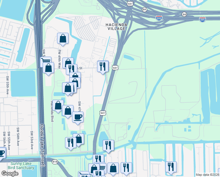 map of restaurants, bars, coffee shops, grocery stores, and more near 4030 North State Road 7 in Fort Lauderdale