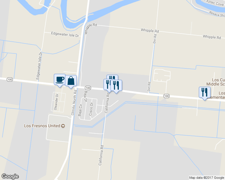 map of restaurants, bars, coffee shops, grocery stores, and more near 31220 Highway 100 in Los Fresnos