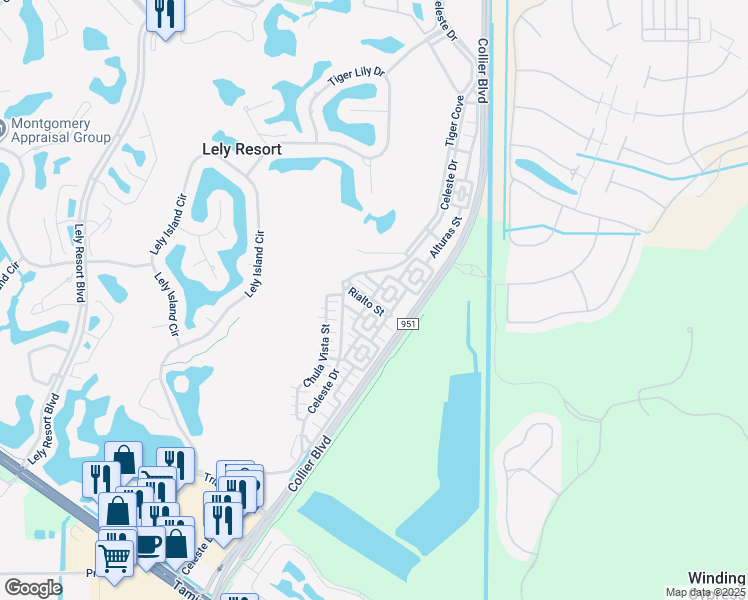 map of restaurants, bars, coffee shops, grocery stores, and more near 9078 Albion Lane South in Naples