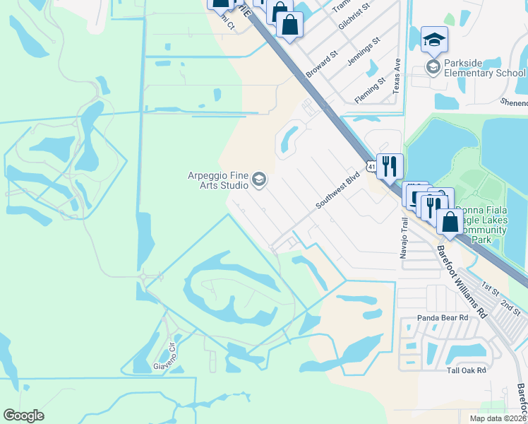 map of restaurants, bars, coffee shops, grocery stores, and more near 121 6th Street in Naples