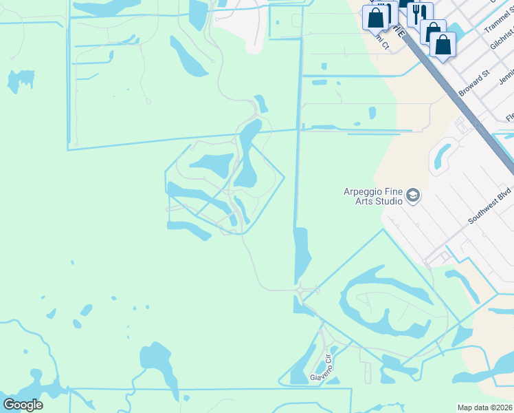 map of restaurants, bars, coffee shops, grocery stores, and more near Firenze Drive in Naples
