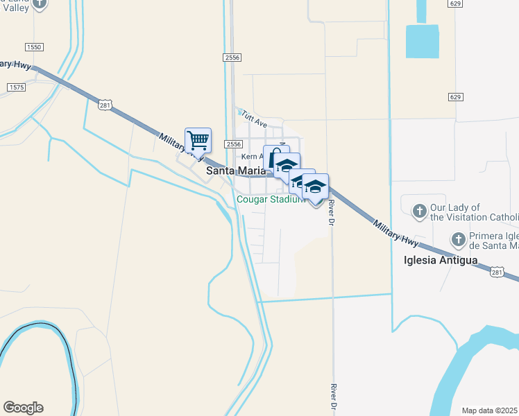map of restaurants, bars, coffee shops, grocery stores, and more near 33328-33358 Boyd Ave in Brownsville