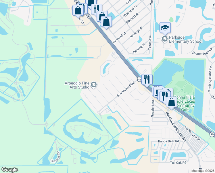 map of restaurants, bars, coffee shops, grocery stores, and more near 195 3rd Street in Naples